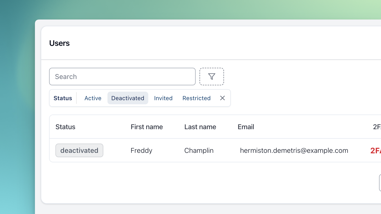 Finding deactivated Users