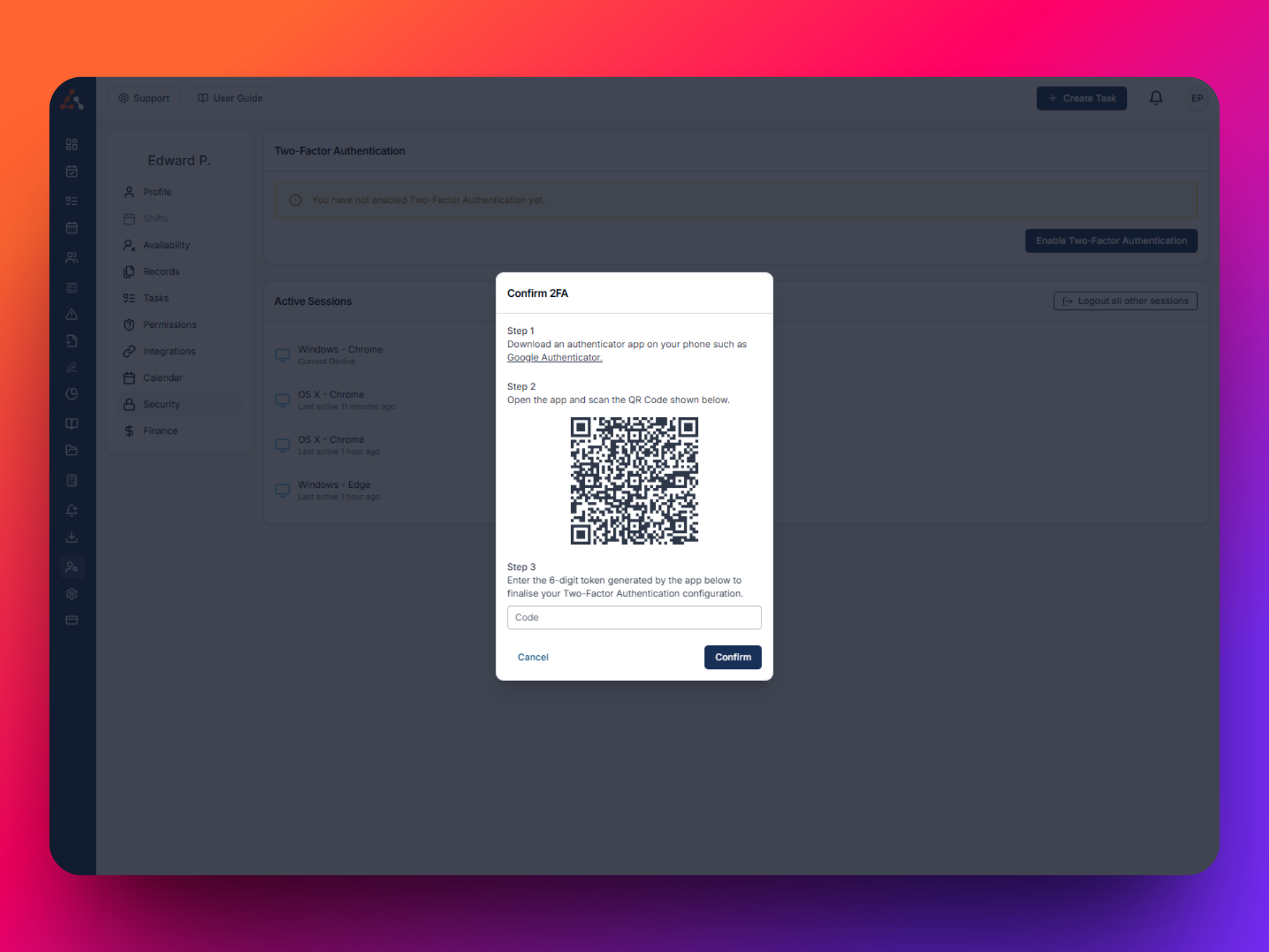 How to enable Two Factor Authentication