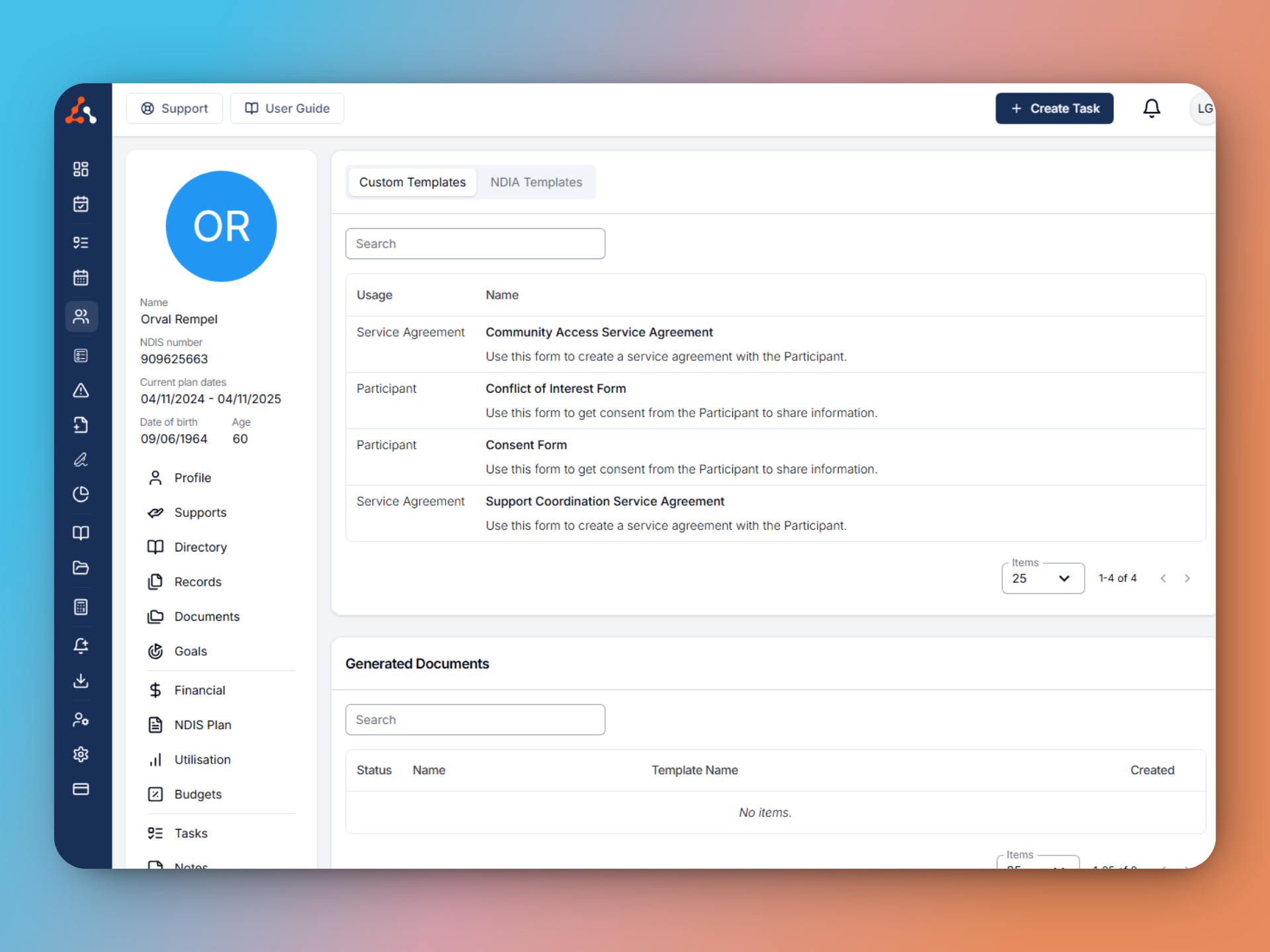 Participant Document Templates