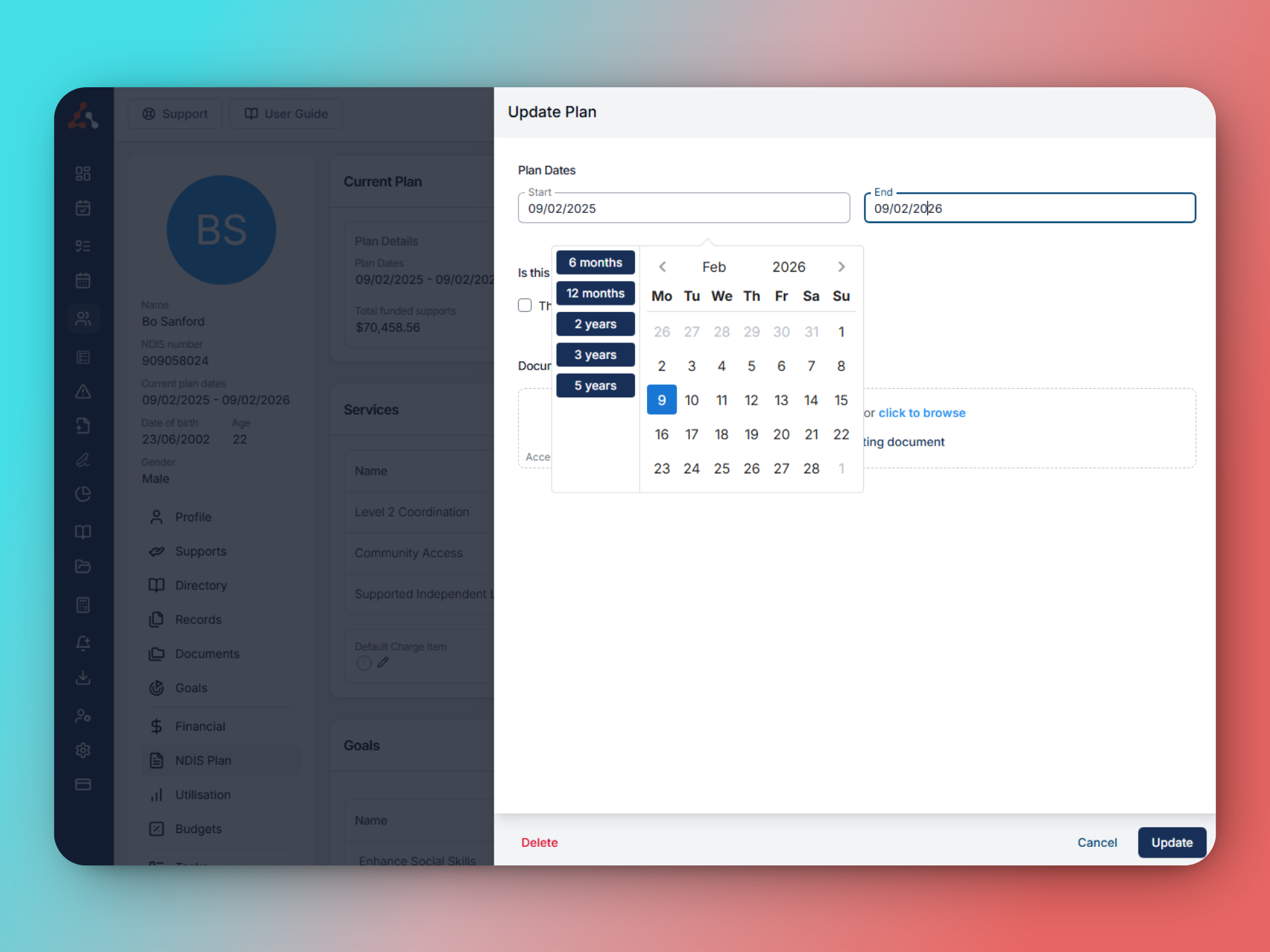 Updating a Service after an plan extension