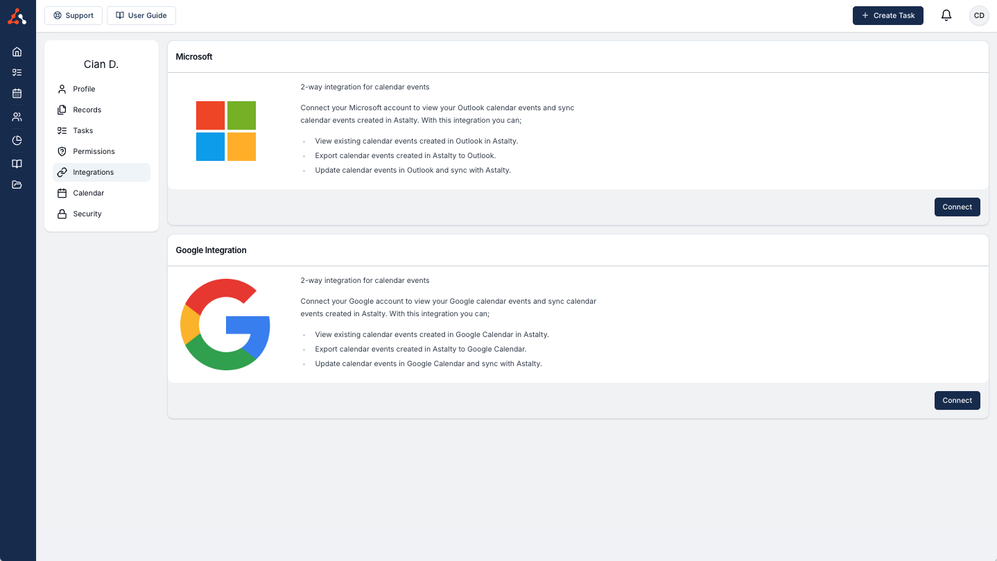 Connecting your Outlook Calendar Astalty Guide Connecting your Outlook Calendar Astalty Guide