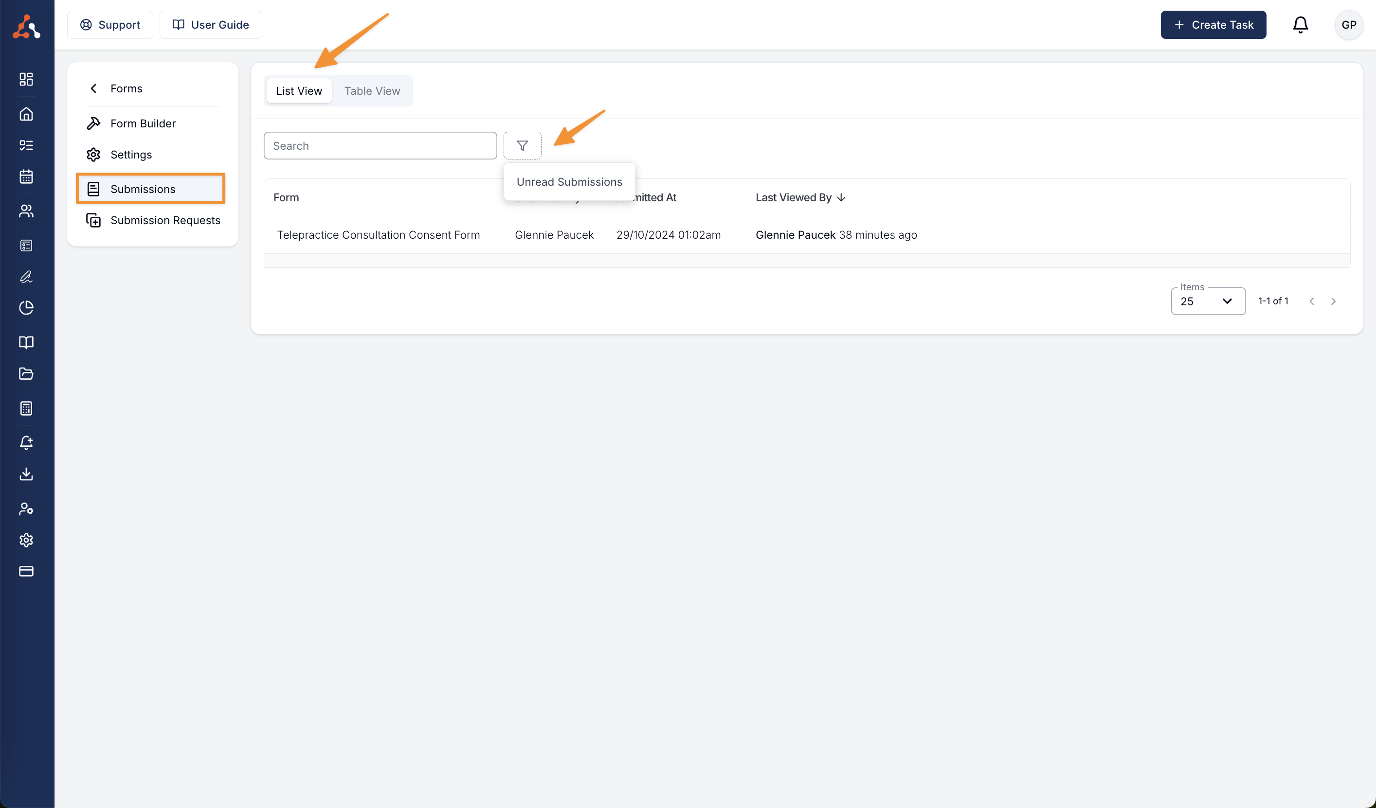 Viewing Submissions for a Form | Astalty Guide